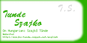 tunde szajko business card